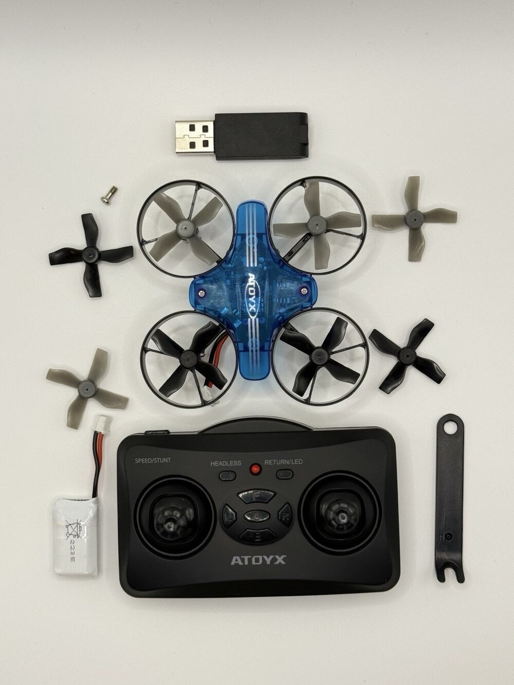 ATOYX AERONAUTICS MICRO SPACE DRONE W/ REMOTE, RED *DISTRESSED PKG